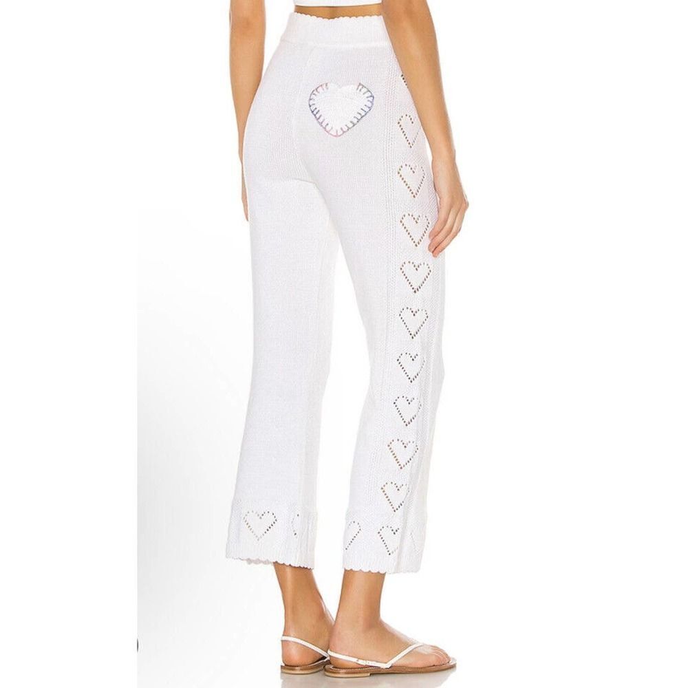 Free People Love Shack Fancy Toro Pants Size Large True White Patch Pointelle